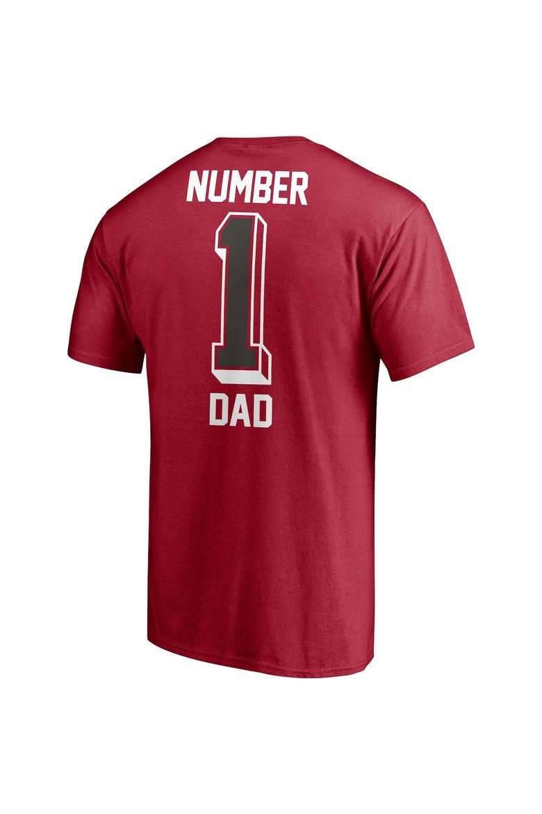 Men's Fanatics Branded Red Tampa Bay Buccaneers #1 Dad T-Shirt, Alternate, color, Red