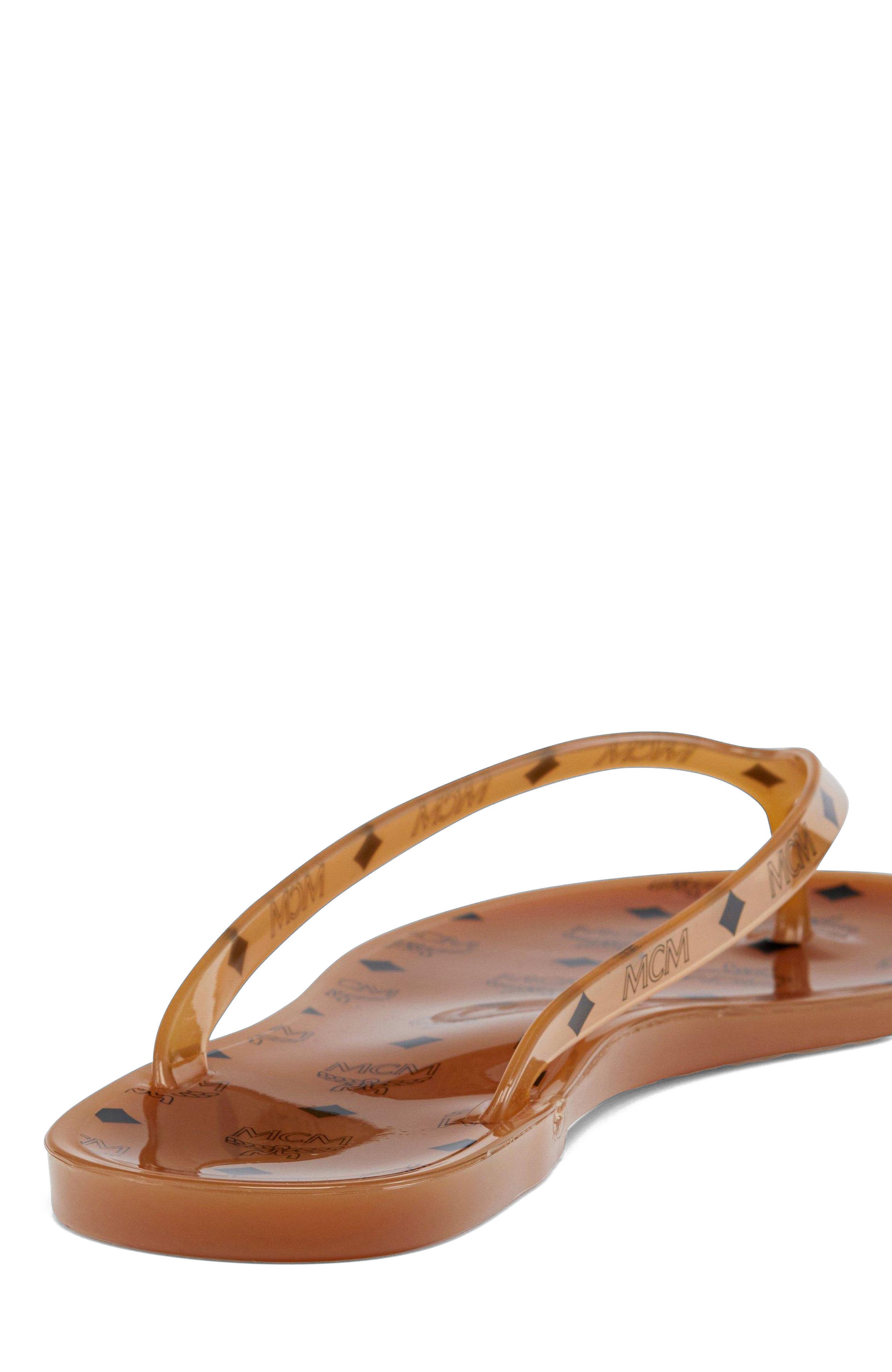 MCM Monogram Jelly Thong Sandals, Alternate, color, 