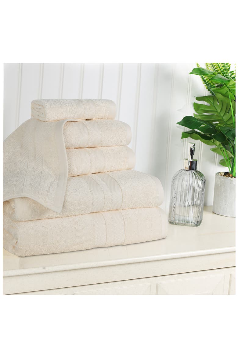 Solid Cotton 6-Piece Towel Set, Alternate, color, IVORY