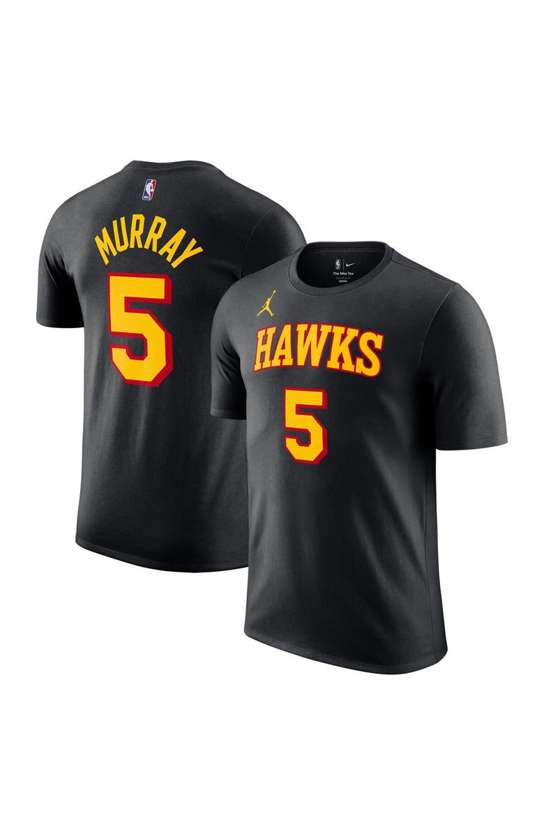 Jordan Brand Men's Jordan Brand Dejounte Murray Black Atlanta Hawks 2022/23 Statement Edition Name & Number T-Shirt, Alternate, color, 