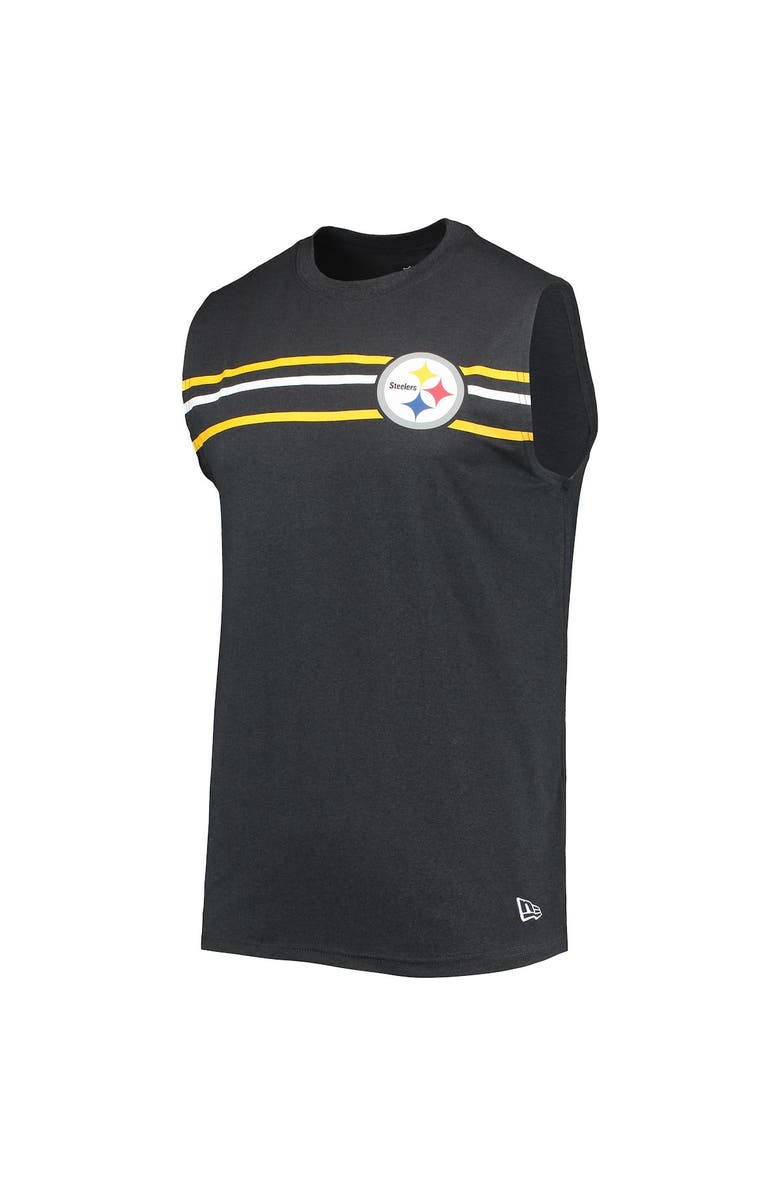 New Era Men's New Era Black Pittsburgh Steelers Brushed Sleeveless Tank Top, Alternate, color, Black