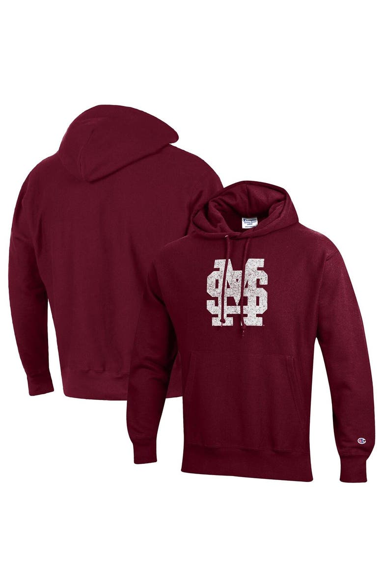 Champion Men's Champion Maroon Mississippi State Bulldogs Vault Logo Reverse Weave Pullover Hoodie, Main, color,