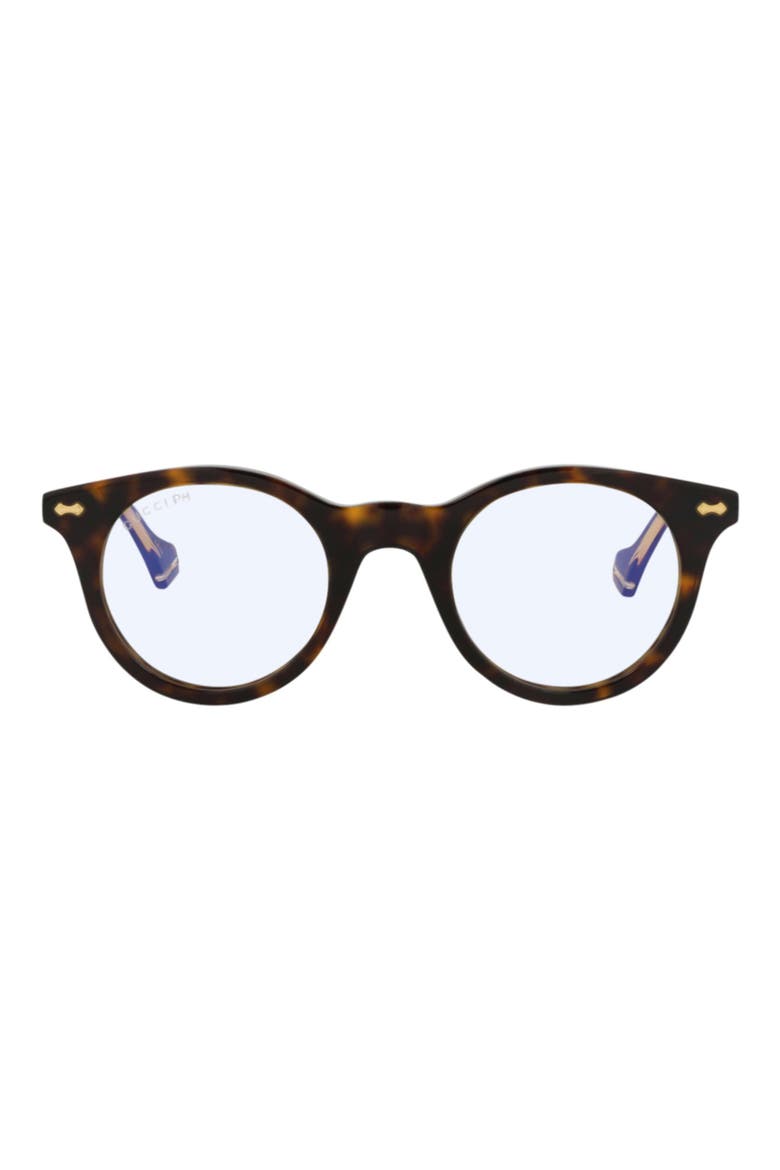 52mm Round Sunglasses, Main, color, HAVANA HAVANA YELLOW