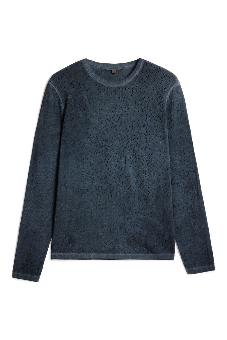 Camden Open Stitch Organic Cotton Sweater, Alternate, color, NAVY