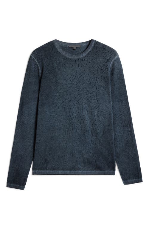 John Varvatos Camden Open Stitch Organic Cotton Sweater In Navy