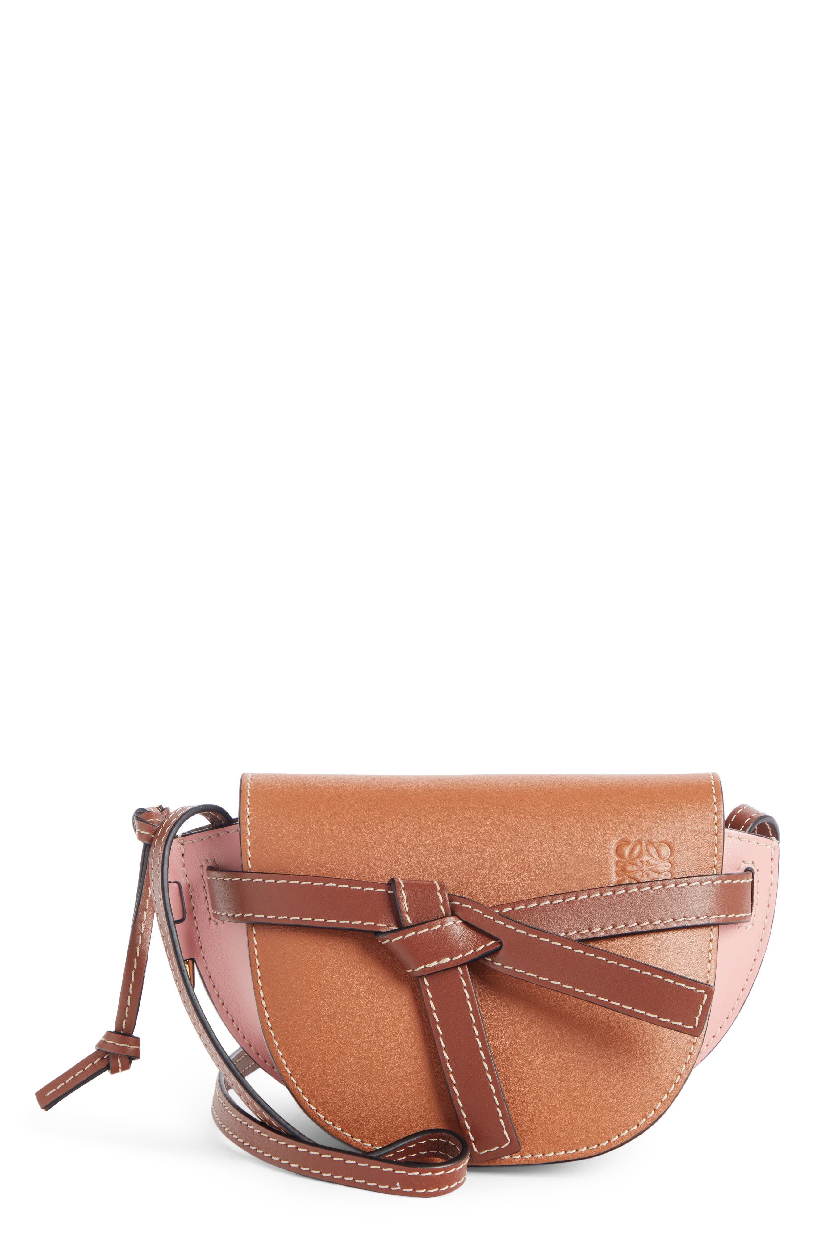 Loewe Mini Gate Leather Crossbody Bag, Main, color, 