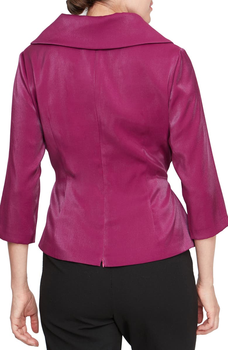 Alex Evenings Tie Side Faux Wrap Top, Alternate, color, 