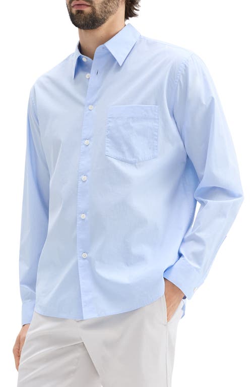 Theory Weekend Solid Cotton Button-up Shirt In Clear Sky
