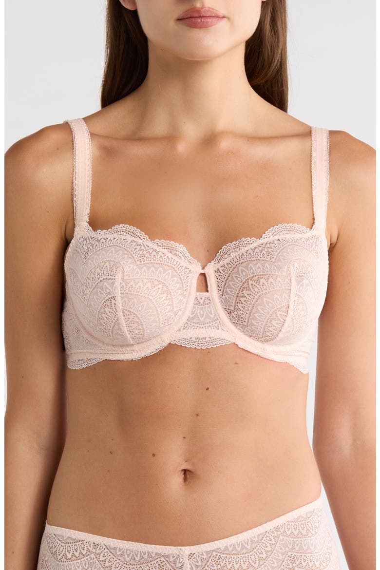 Karma Underwire Lace Demi Bra, Main, color, PETAL POWDER