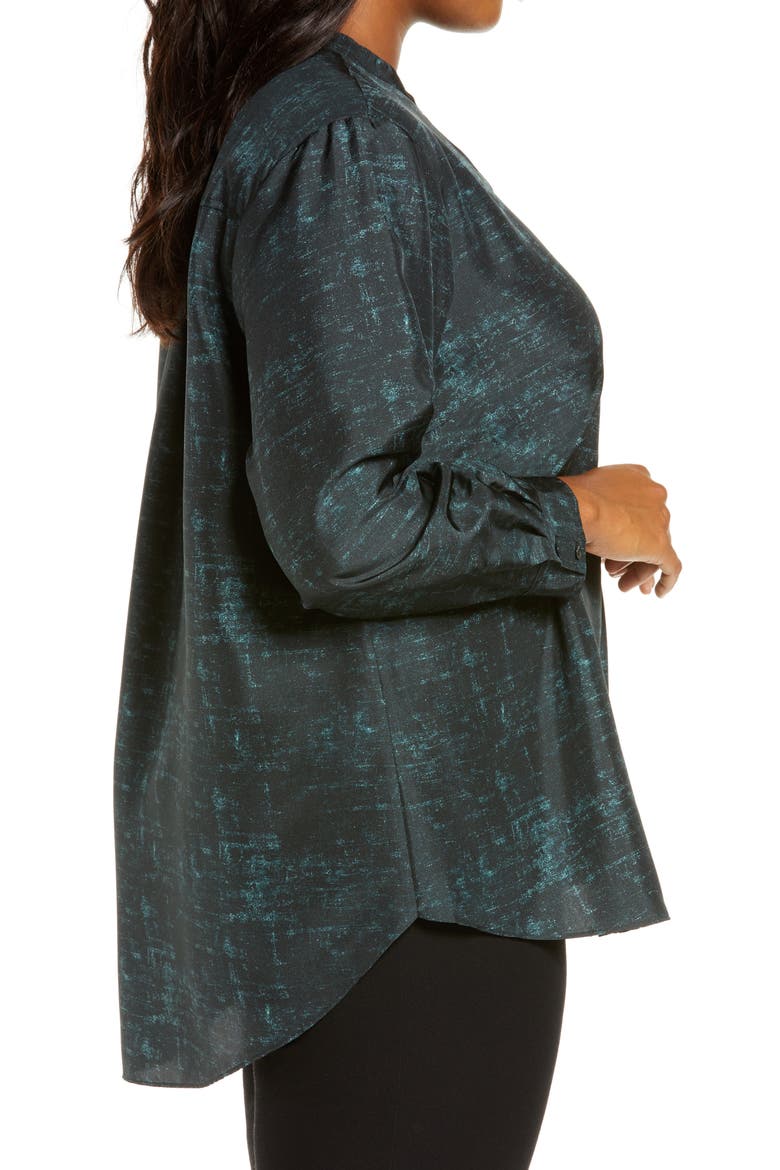 Silk Mandarin Collar Shirt, Alternate, color, FONGT