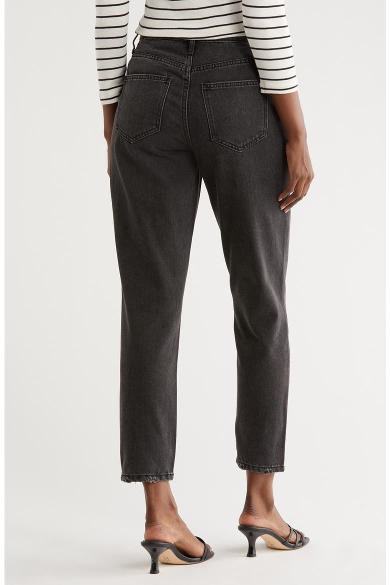 High Waist Tapered Jeans, Alternate, color, BLACK