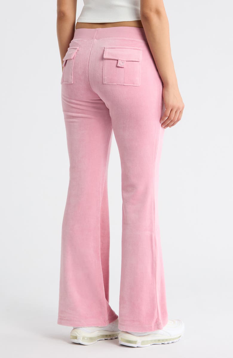 Juicy Couture Heritage Velour Wide Leg Track Pants, Alternate, color, Rose