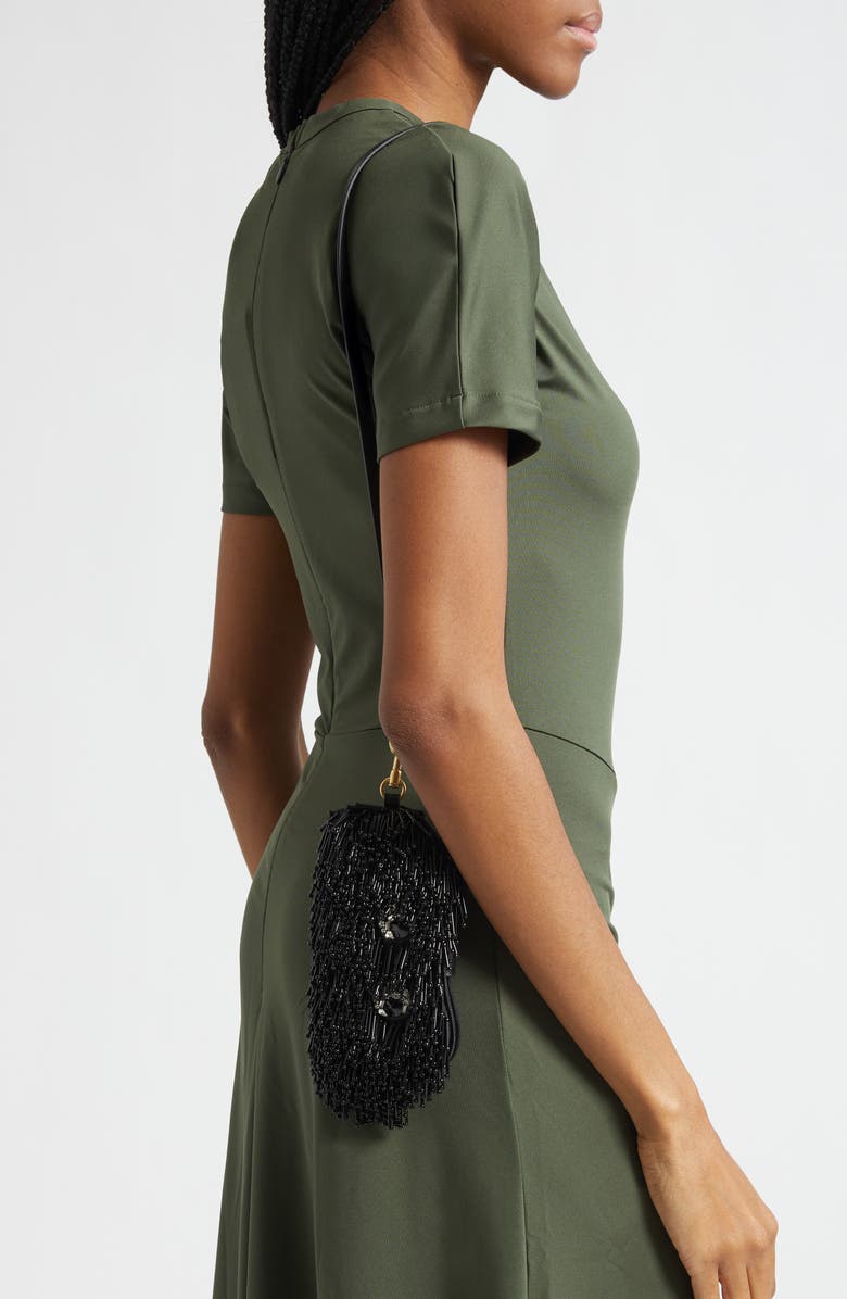 Anya Hindmarch Eyes Beaded Glasses Case, Alternate, color, Black