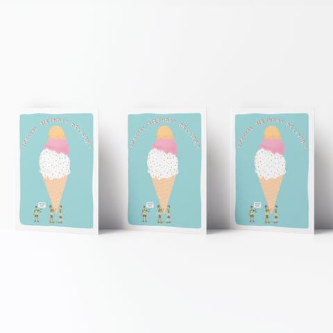 Birthday Greeting Card Pack (3ct) "Ice Cream Delivery"