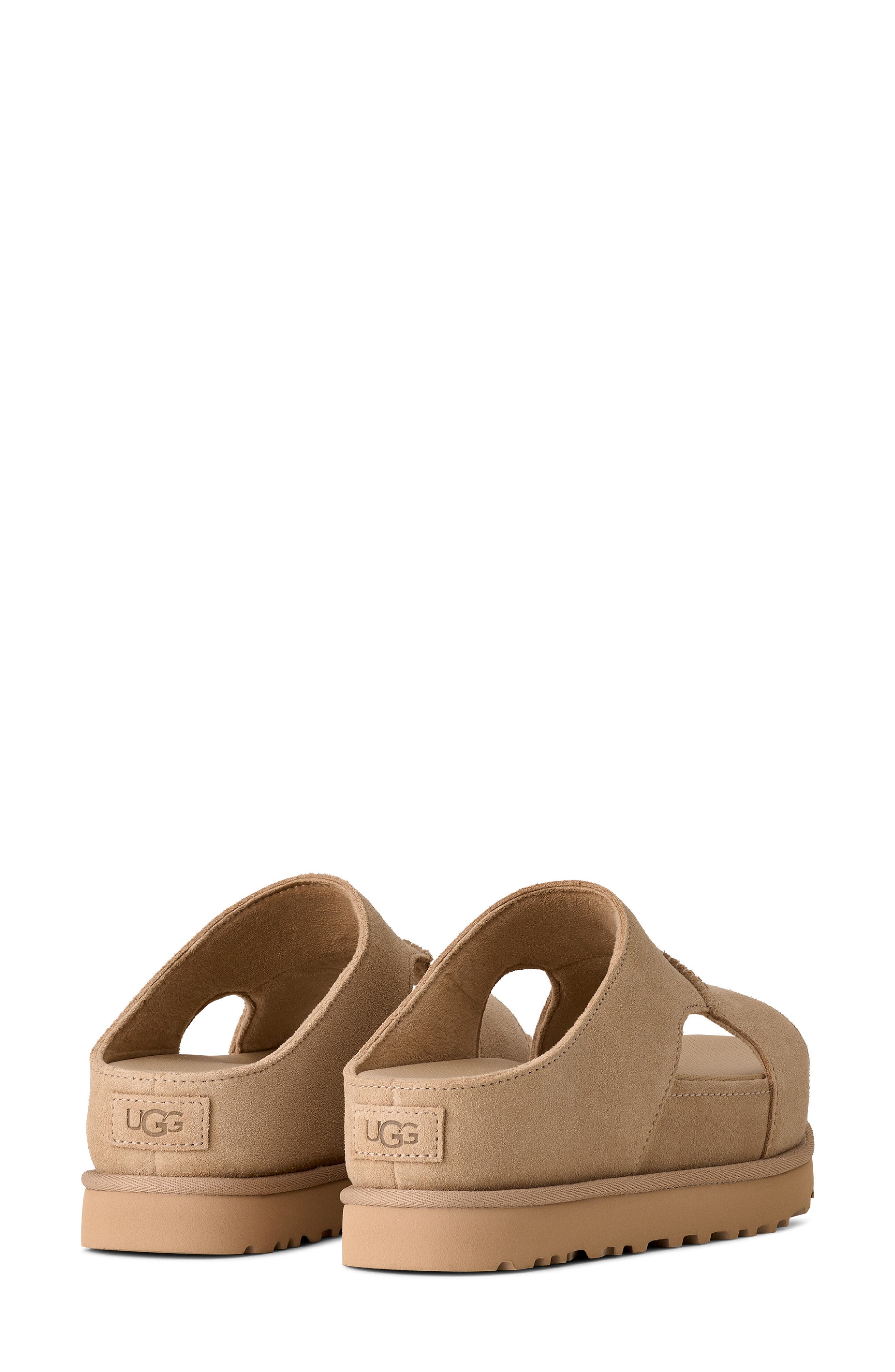 Goldenstar Hi Slide Suede Sandal, Alternate, color, SAND
