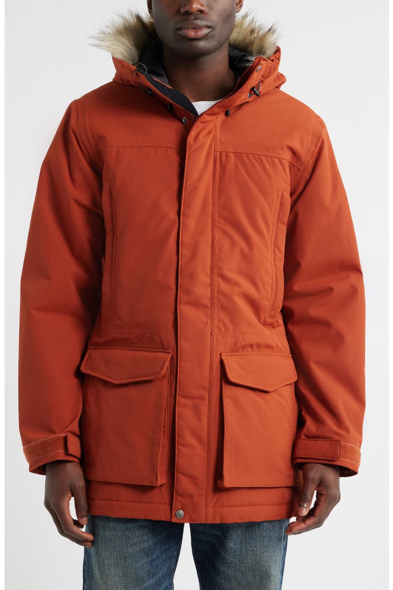 Nuuk Lite Waterproof Parka With Faux Fur Trim, Alternate, color, AUTUMN LEAF