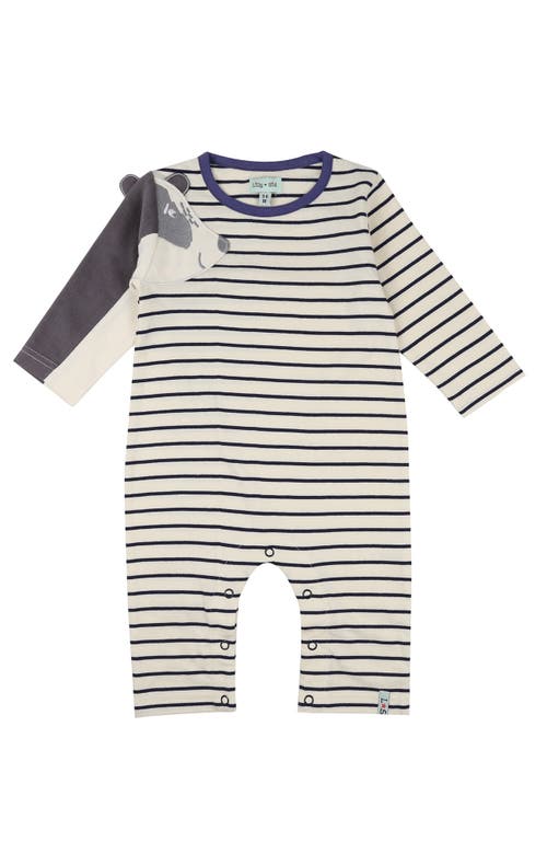 Lilly + Sid Organic Cotton Badger Applique Romper in Multi  product