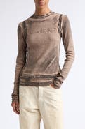 Acne Studios Elga Fitted Double Layered Garment Print Long Sleeve T-Shirt
