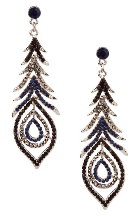 Peacock Paradise Crystal Drop Earrings