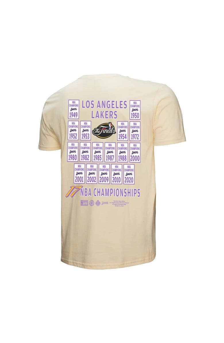 Mitchell & Ness Men's Mitchell & Ness Cream Los Angeles Lakers Hardwood Classics Champions Vintage T-Shirt, Alternate, color,