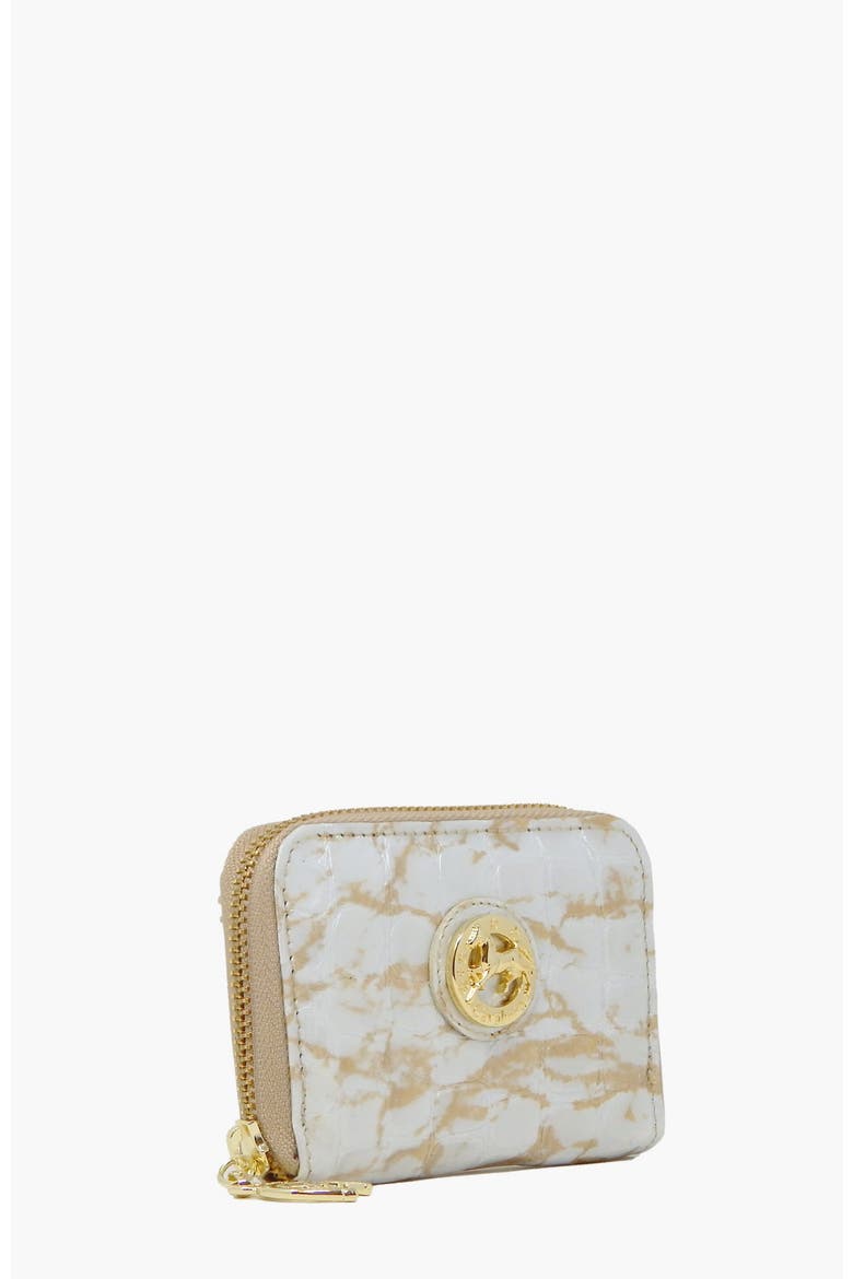 Gallop Patent Leather Card Holder 274, Alternate, color, Beige / White