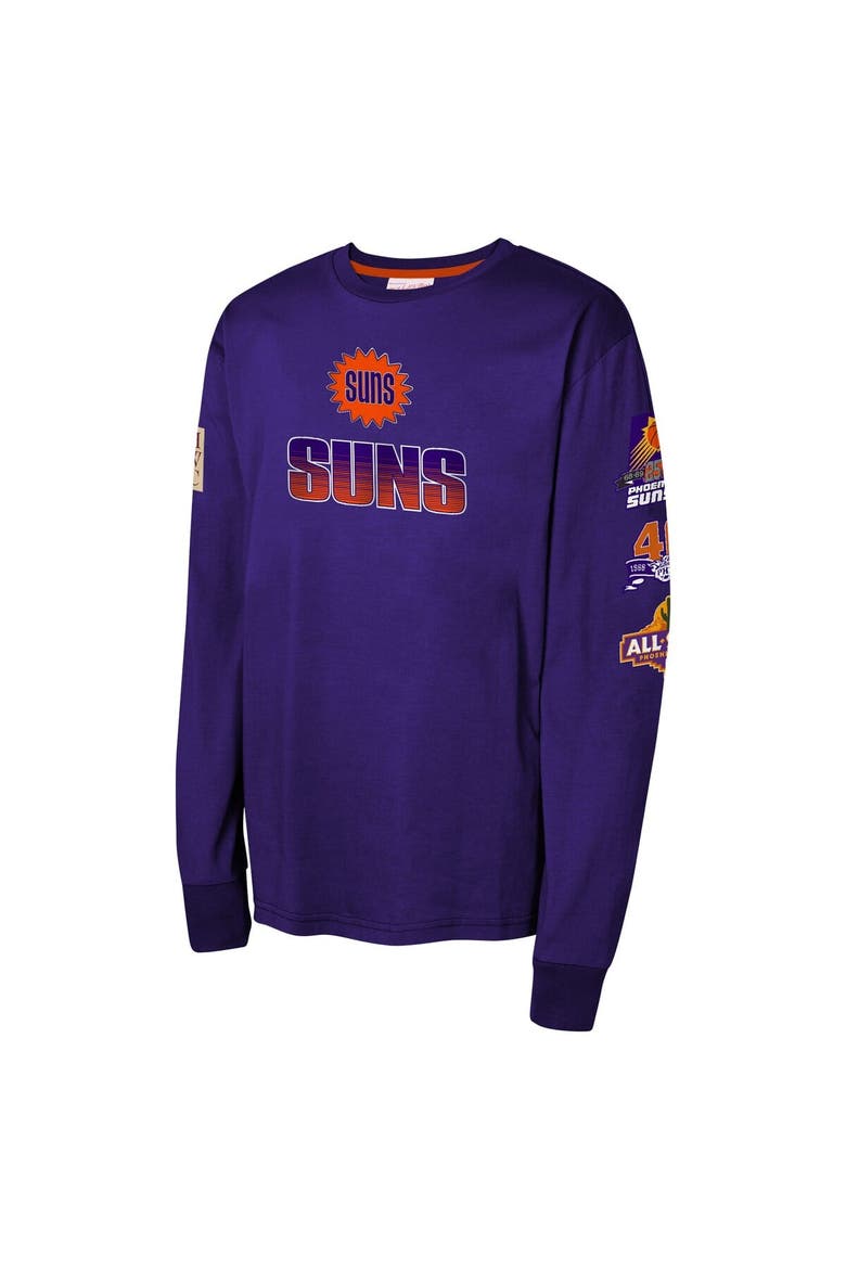 Youth Mitchell & Ness Purple Phoenix Suns  Hardwood Classics All Over Long Sleeve T-Shirt, Alternate, color, Purple