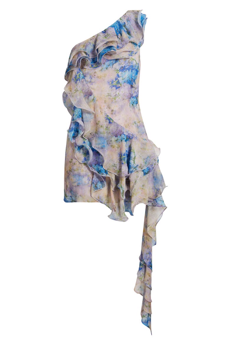 Briony Floral One-Shoulder Minidress, Alternate, color, FLORAL MULTI