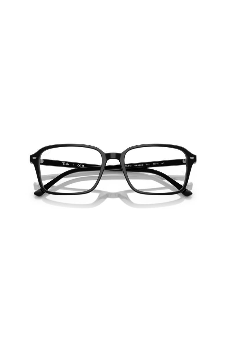 54mm Square optical glasses, Alternate, color, Black