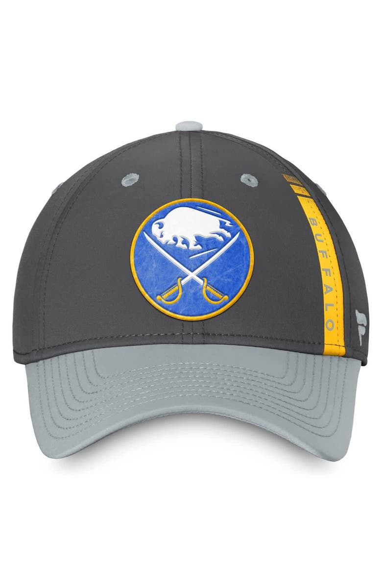 FANATICS Men's Fanatics Charcoal Buffalo Sabres Authentic Pro Training Camp Flex Hat, Alternate, color, Charcoal