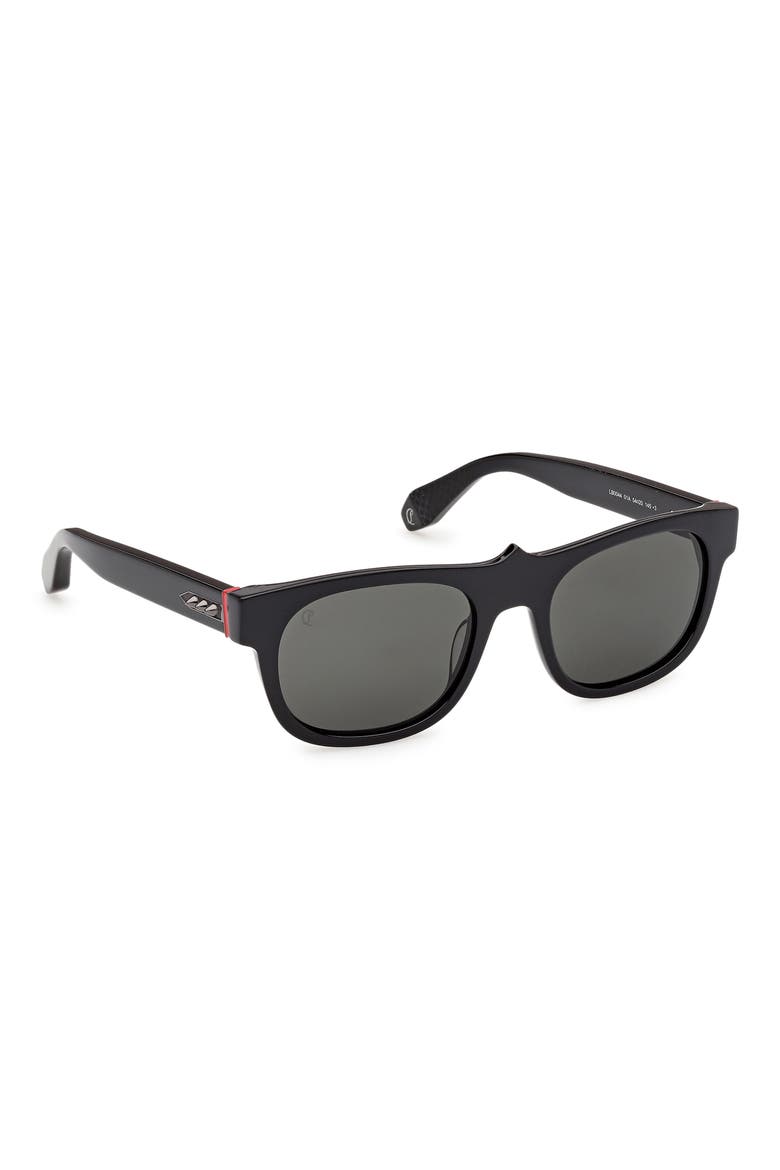 54mm Square Sunglasses, Alternate, color, BLACK/ GUNMETAL/ BILAYER BLACK
