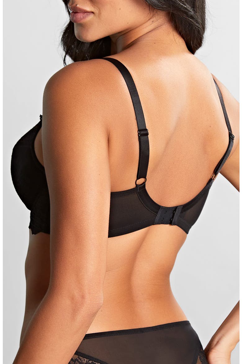 Ana Underwire Stretch Lace Plunge Bra, Alternate, color, BLACK