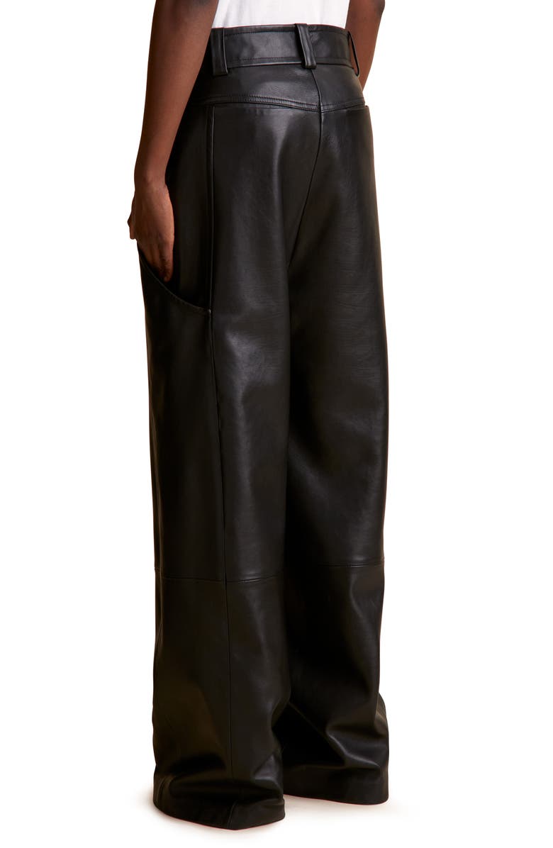 Khaite Leon Wide Leg Leather Trousers, Alternate, color, 
