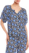 Karen Kane Floral Button-Up Peasant Top