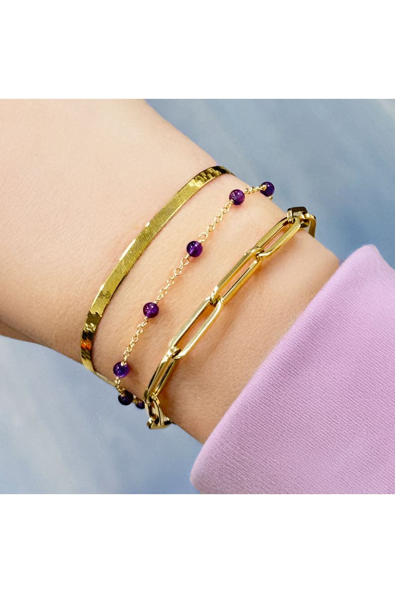 Extra Large Paperclip Bracelet, Alternate, color, Yellow Gold
