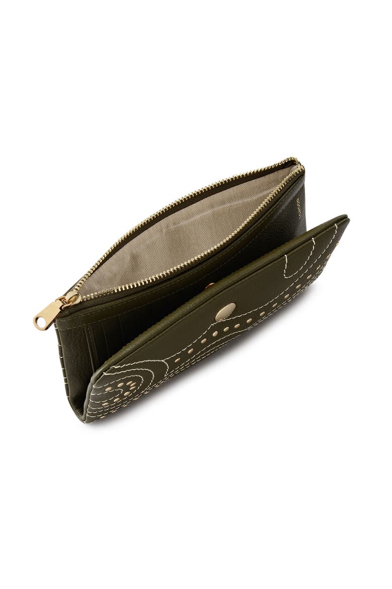 Mallow Street - Stud Large Bifold Wallet, Alternate, color, Pine Needle