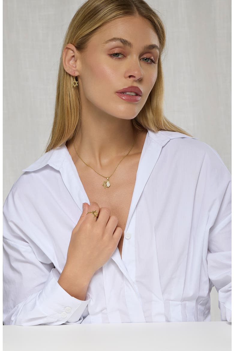 Star of David Drop Earrings, Alternate, color, GOLD