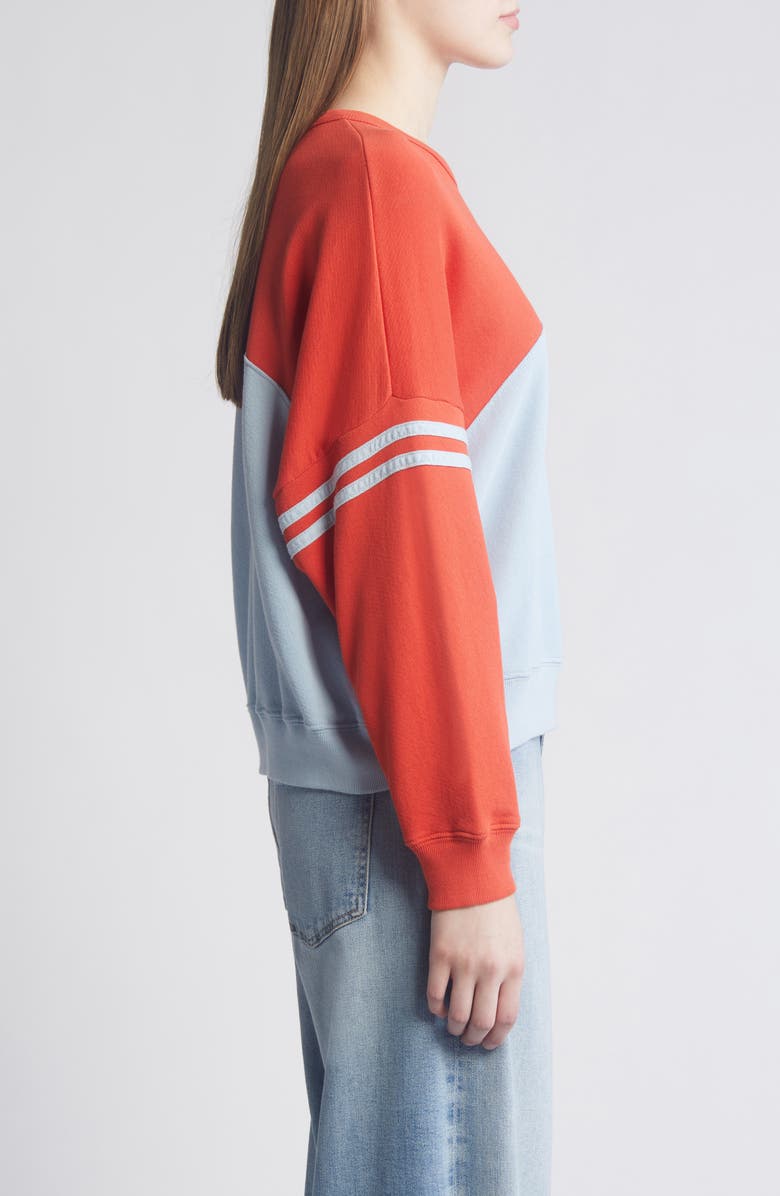 THE GREAT. The Cross Country Colorblock Cotton Sweatshirt, Alternate, color,