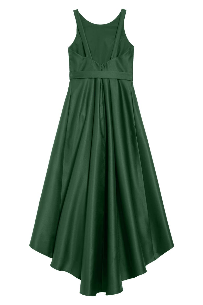 High/Low Junior Bridesmaid Dress, Alternate, color, HUNTER
