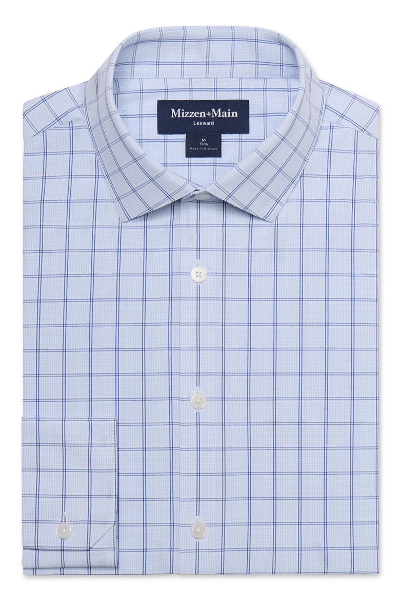 Leeward Performance Plaid Dress Shirt, Alternate, color, CLOUD BLUE HAMPTON PLAID