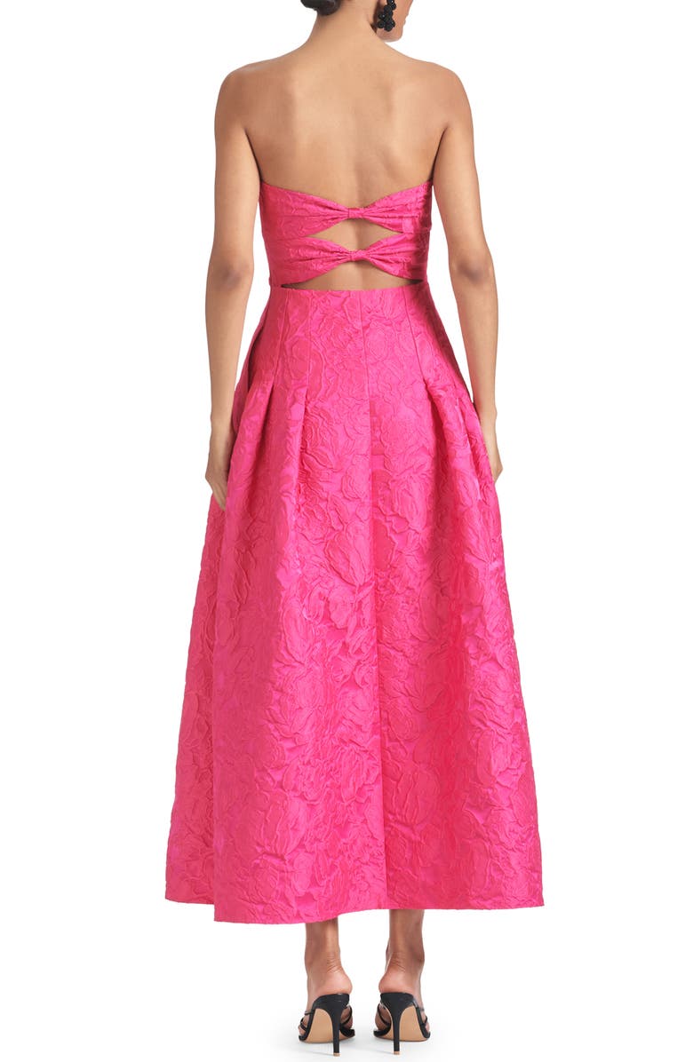Sachin & Babi Margaux Floral Jacquard Strapless Gown, Alternate, color, 