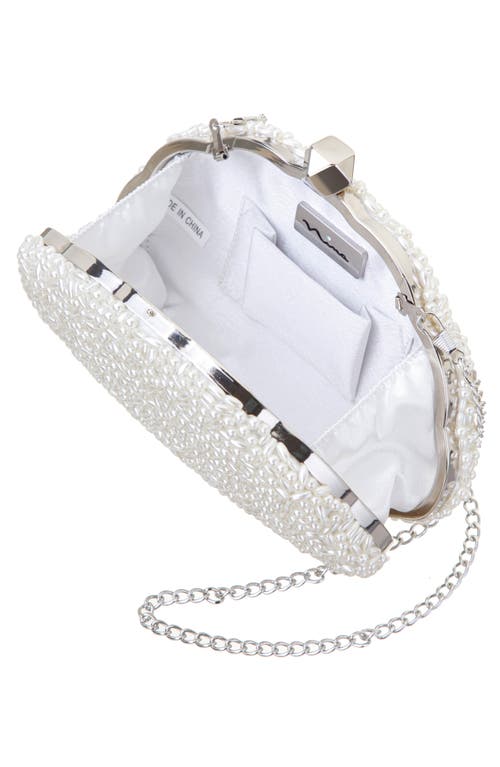 Shop Nina Hera Frame Clutch In Ivory
