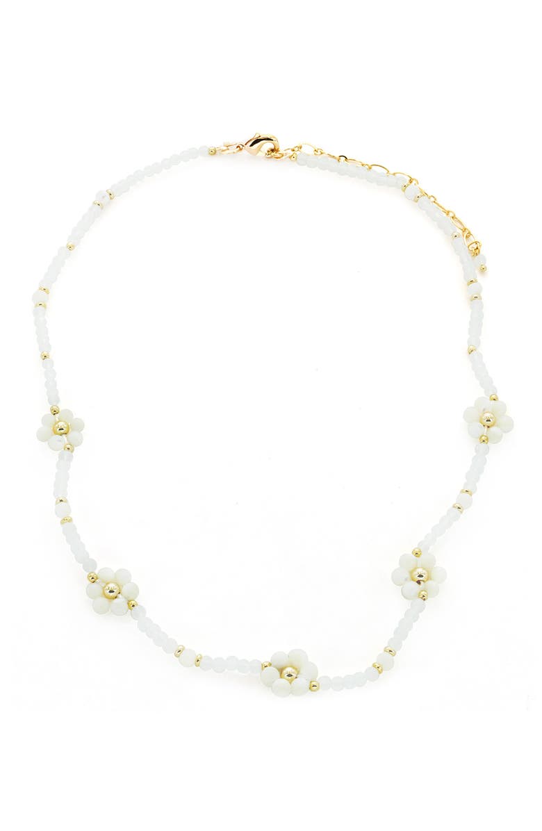Panacea Beaded Flower Station Necklace, Main, color, 