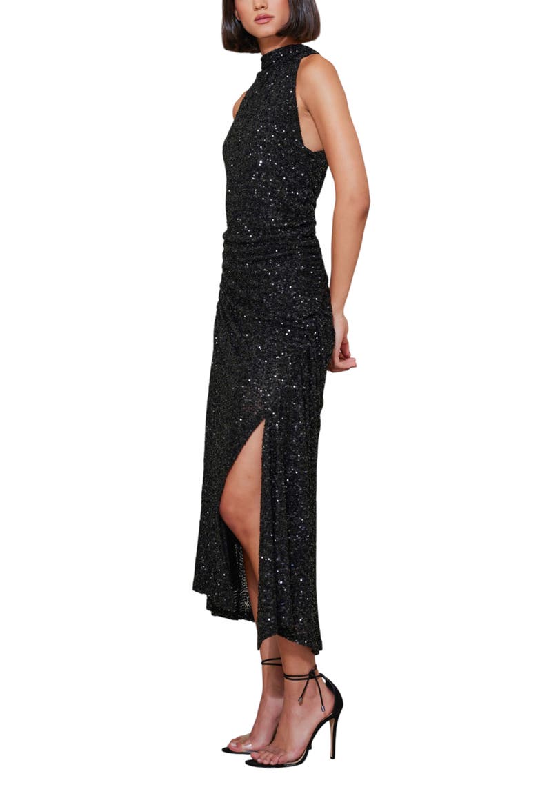 Sublime Halter Dress, Alternate, color, Caviar