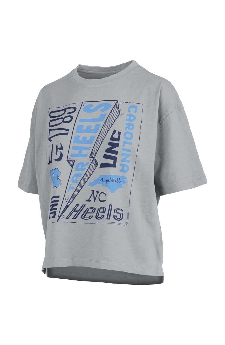 PRESSBOX Women's Pressbox Silver North Carolina Tar Heels Rock & Roll School of Rock T-Shirt, Main, color, 