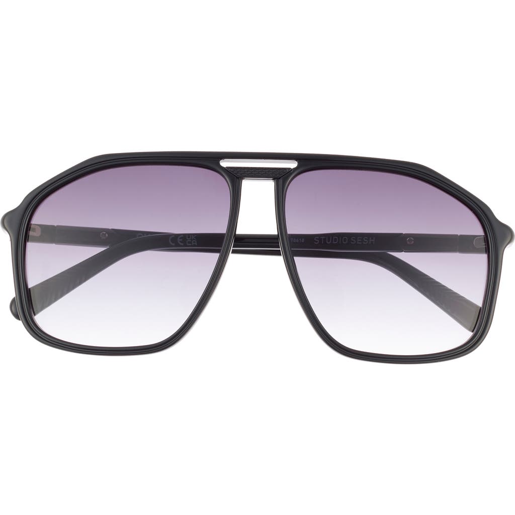 Quay Studio Sesh 60mm Gradient Aviator Sunglasses