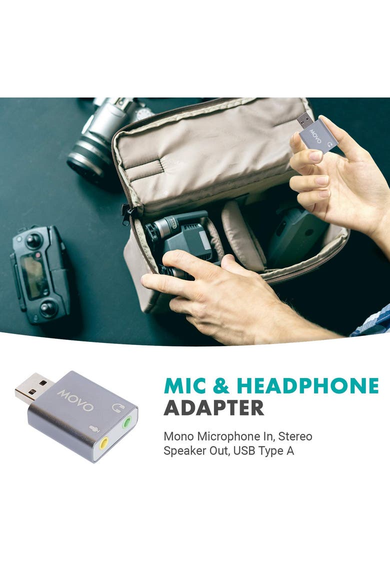 USB-AC1 TRRS Mic. to USB 2.0 Sound Card Adapter, Alternate, color, Black