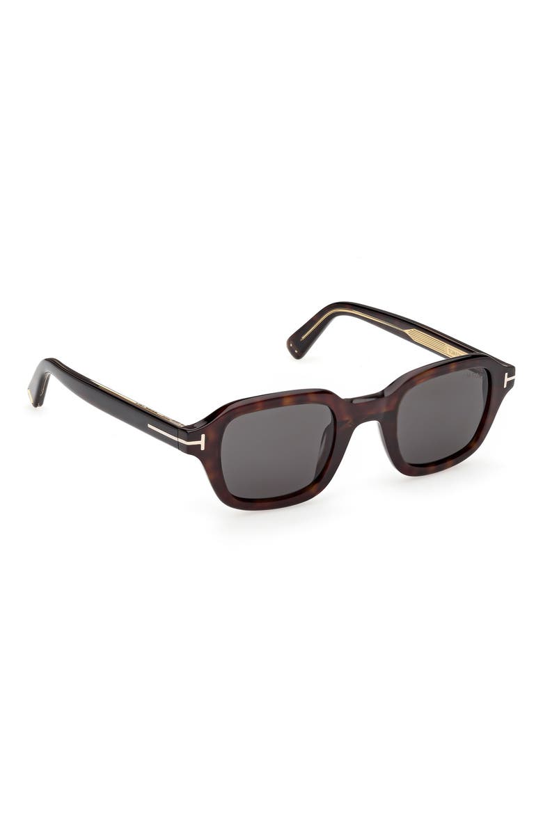46mm Small Square Sunglasses, Alternate, color, HAVANA YELLOW GOLD / SMOKE
