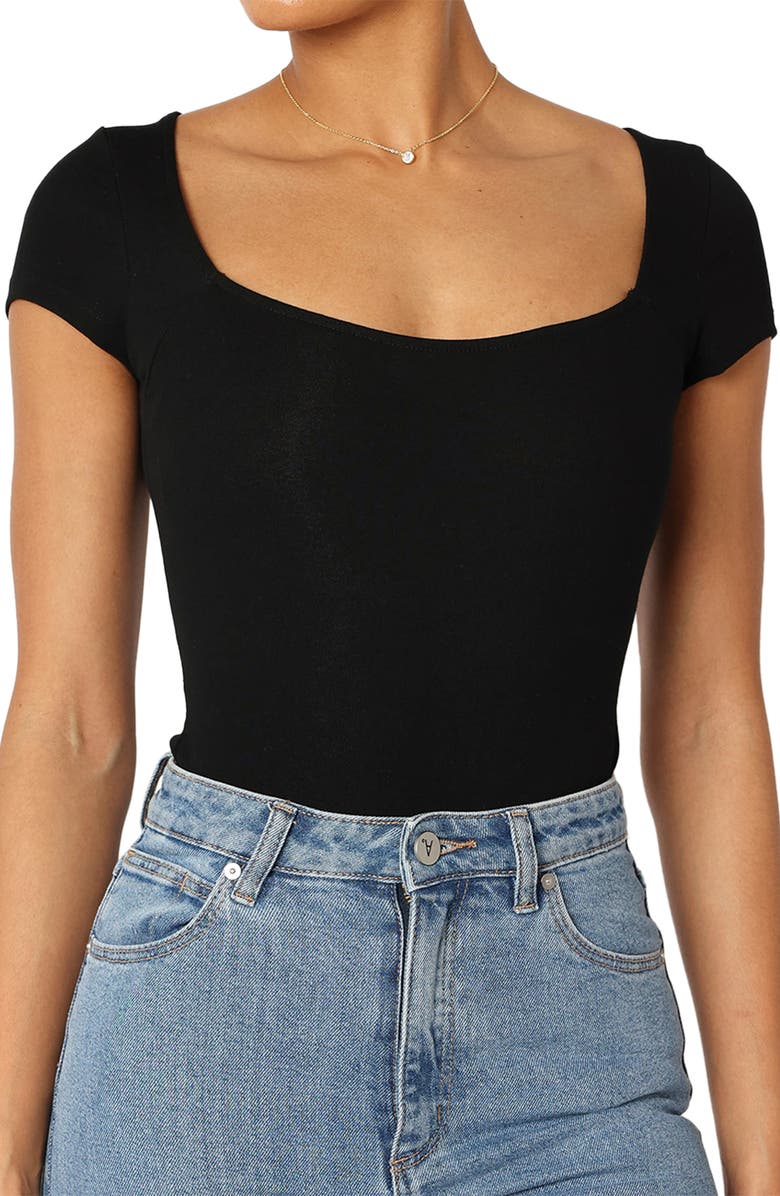 Petal & Pup Natalie Bodysuit, Alternate, color, Black