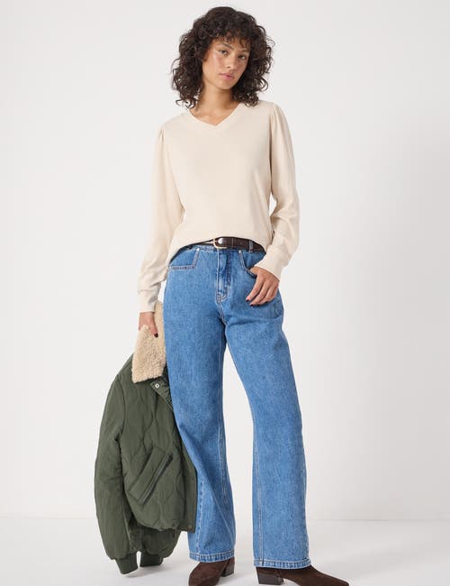 Hush Emily V-neck Puff Sleeve Top In Neutral