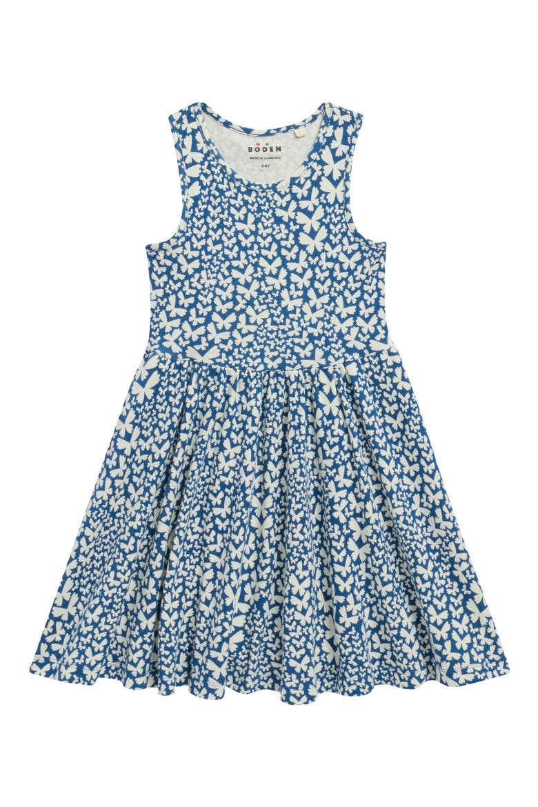 Kids' Twirly Cotton Jersey Dress, Main, color, BLUE BUTTERFLY